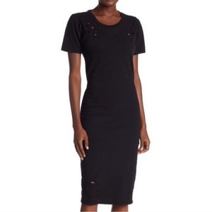 *Final Price* NWOT Nordstrom Abound Black Distressed Midi Tshirt Dress